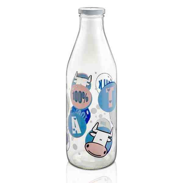 decorated glass bottle sirio milk 100